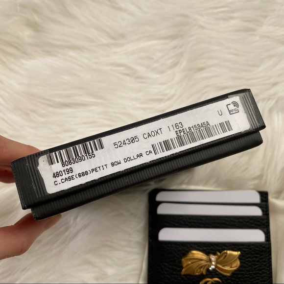 NEW GUCCI Leather Card Case With Bow - Picture 9 of 9